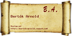 Bertók Arnold névjegykártya
